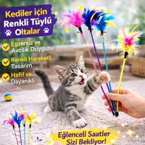 203563-CATLİFE KEDİLER İÇİN OYUNCAK OLTA ZİLLİ 63CM