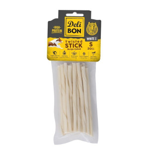 Delibon Burgu Çubuk Köpek Ödül Maması İnce 20 Adet Beyaz